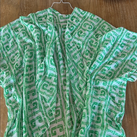 Lilly Pulitzer Accessories - Green White Geometric Print Kimono Wrap One Size OS